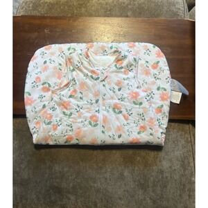 Oeko Tex Cotton Quilted Sleep Sack Floral Pink Peach 6-12 Months